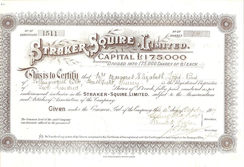 stock certificate