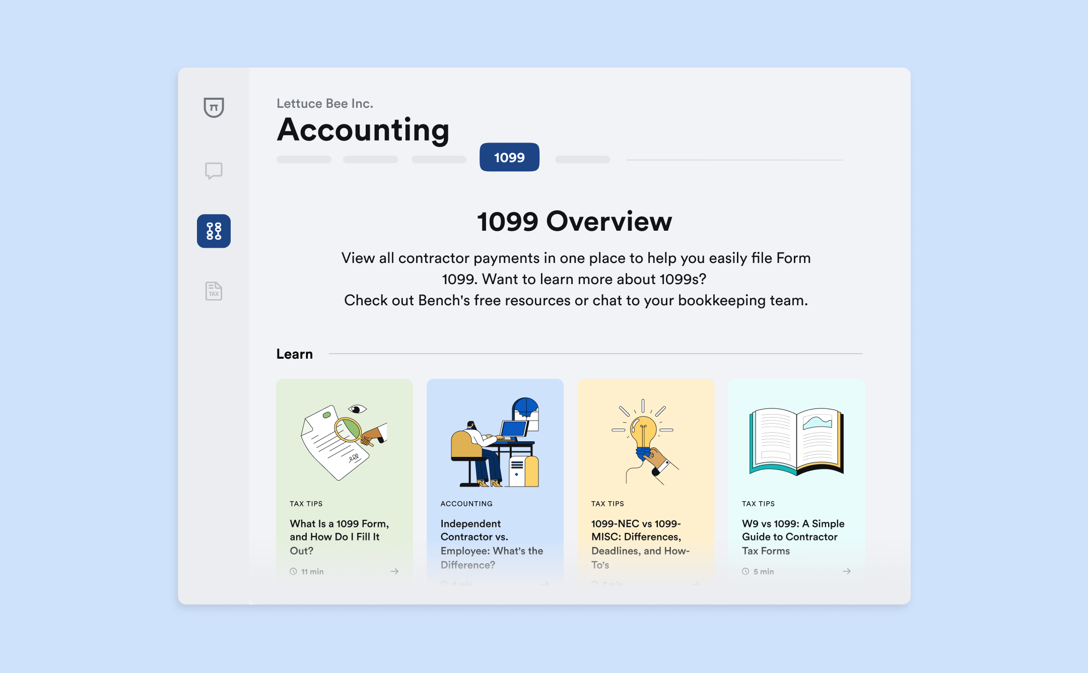 IMG / Bench News / 1099 report launch - 1099 overview