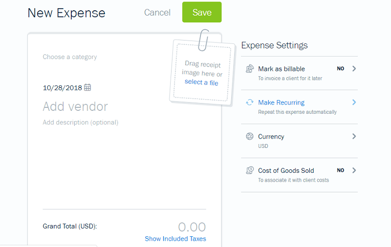 freshbooks expenses