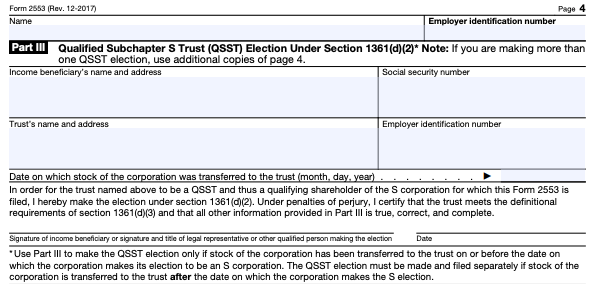 Form 2553 Part 3