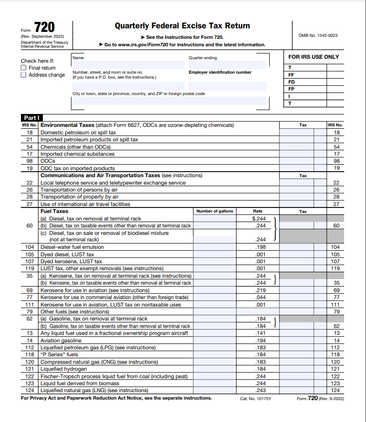 2022 IRS Form 720